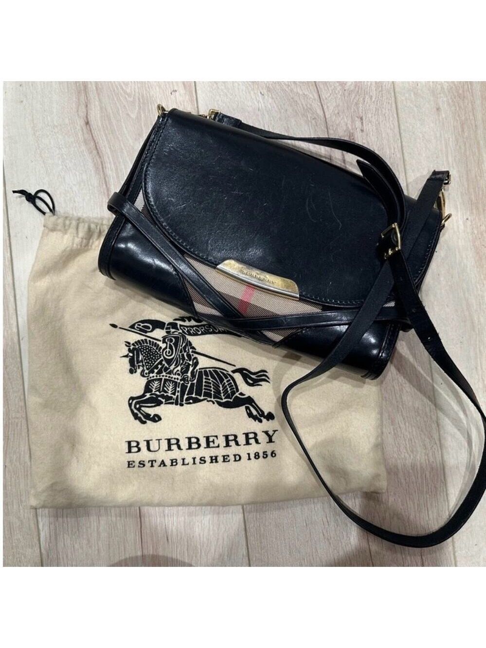 Black Burberry Bridal Abbott Crossbody House Check